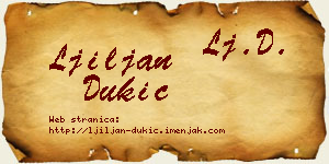 Ljiljan Dukić vizit kartica